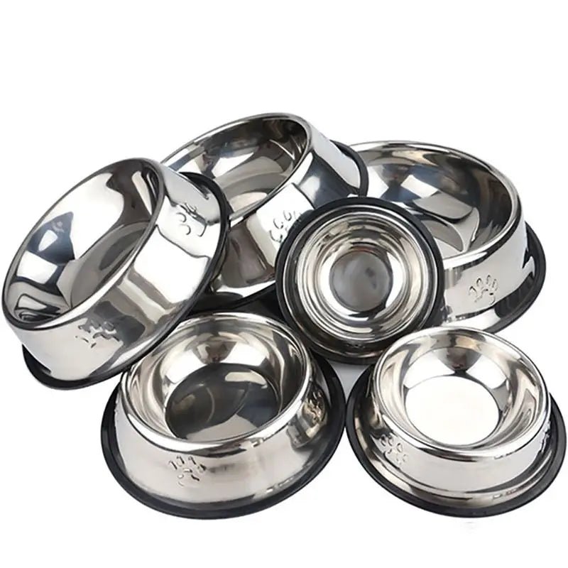 Paw Stainless Steel Pet Dog Bowl Feeder Skidproof Anti - Ant Shape Cat Dog Bowls Food Accessories Pet Supplies 6 Sizes - My CTC Pet Store