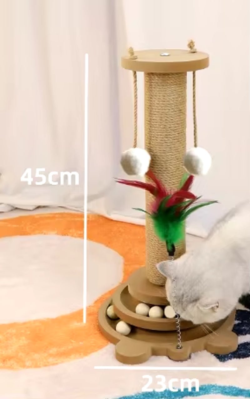 Pet Cat Toy Cat Scratcher Cat Turntable Funny Cat Stick Balls Durable Sisal Scratching Board Cat Supplies Cat Grab Column - My CTC Pet Store