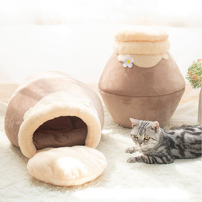 3 - In - 1 Cat and Dog Pet House Basin - Shaped Cave Soft Bed - My CTC Pet Store