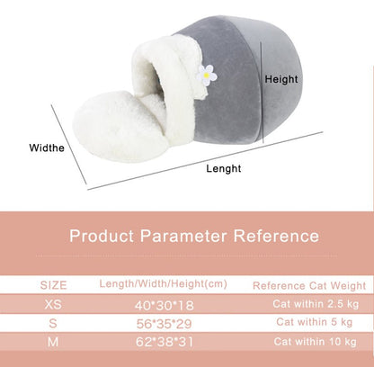 3 - In - 1 Cat and Dog Pet House Basin - Shaped Cave Soft Bed - My CTC Pet Store