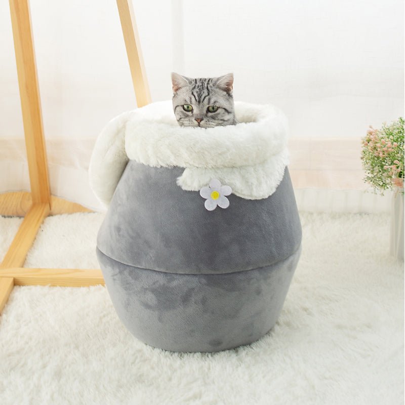 3 - In - 1 Cat and Dog Pet House Basin - Shaped Cave Soft Bed - My CTC Pet Store