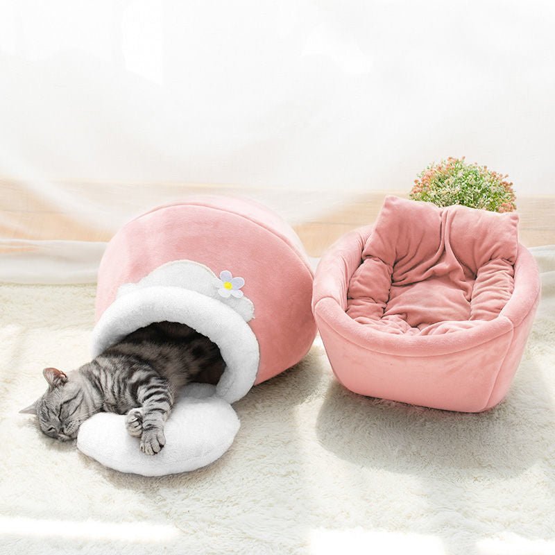 3 - In - 1 Cat and Dog Pet House Basin - Shaped Cave Soft Bed - My CTC Pet Store