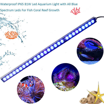 54W/81W/108W Led Aquarium Light with Only 470Nm Blue Spectrum Strip Light Beautiful Your Coral Reef Fish Tank Lamp - My CTC Pet Store