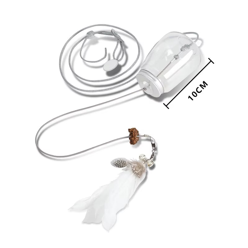 Cat Toy Interactive Cats Leak Food Feather Toys with Bell Hanging Door Scratch Rope Pets Food Feeder Dispenser Kitten Catnip Toy - My CTC Pet Store