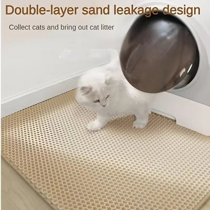 Cats Litter Mat Double Layer EVA Cat Litter Pad Large Hole Anti - Slip Sand Bowl Filter Mat Sandbox Mat for Cat Cats Accessories - My CTC Pet Store