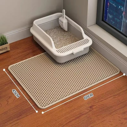 Cats Litter Mat Double Layer EVA Cat Litter Pad Large Hole Anti - Slip Sand Bowl Filter Mat Sandbox Mat for Cat Cats Accessories - My CTC Pet Store