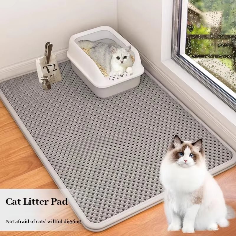 Cats Litter Mat Double Layer EVA Cat Litter Pad Large Hole Anti - Slip Sand Bowl Filter Mat Sandbox Mat for Cat Cats Accessories - My CTC Pet Store