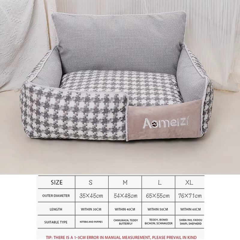 Dog Beds Warm Sleeping Cotton Puppy Bed Washable Detachable Oxford Cloth Kennel Cat Nest Bottom Waterproof Small Cat&Dog Nest - My CTC Pet Store