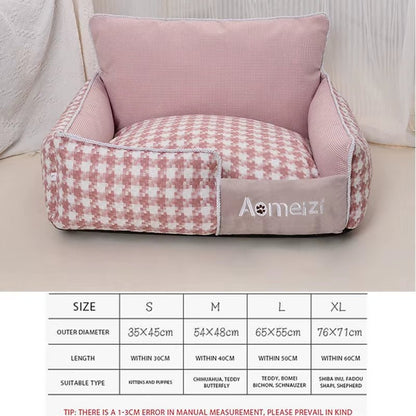 Dog Beds Warm Sleeping Cotton Puppy Bed Washable Detachable Oxford Cloth Kennel Cat Nest Bottom Waterproof Small Cat&Dog Nest - My CTC Pet Store