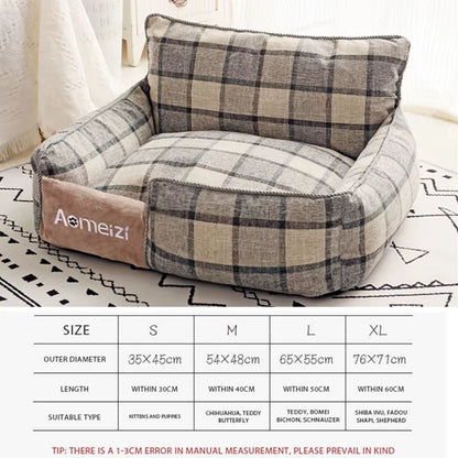 Dog Beds Warm Sleeping Cotton Puppy Bed Washable Detachable Oxford Cloth Kennel Cat Nest Bottom Waterproof Small Cat&Dog Nest - My CTC Pet Store