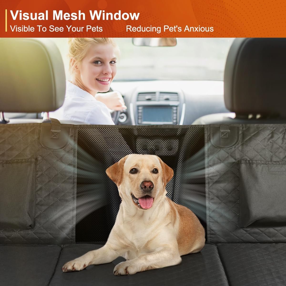 Dog Car Seat Cover, Dog Hammock for Car Backseat, Non Inflatable Seat Cover for Back Seat,Hard Bottom Back Seat Protector for Cars,Trucs & Suvs - My CTC Pet Store