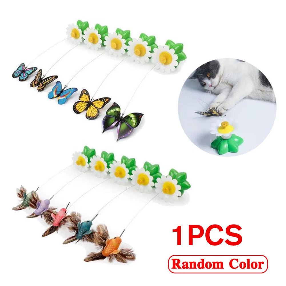 Electric Butterfly Cat Toy Shake Rotating Flying Automatic Humming Bird Intelligence Training Funny Pet Toys Random Color - My CTC Pet Store