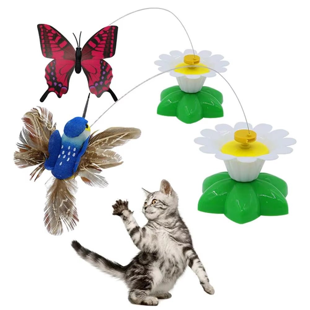 Electric Butterfly Cat Toy Shake Rotating Flying Automatic Humming Bird Intelligence Training Funny Pet Toys Random Color - My CTC Pet Store