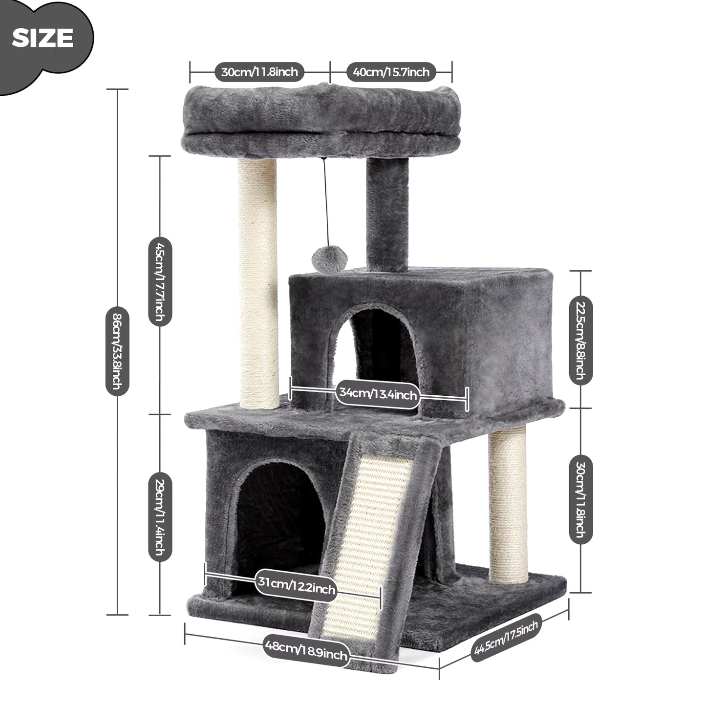 Free Shipping Multi - Level Cat Tree for Cats with Cozy Perches Stable Cat Climbing Frame Cat Scratch Board Toys Cat Furniture - My CTC Pet Store