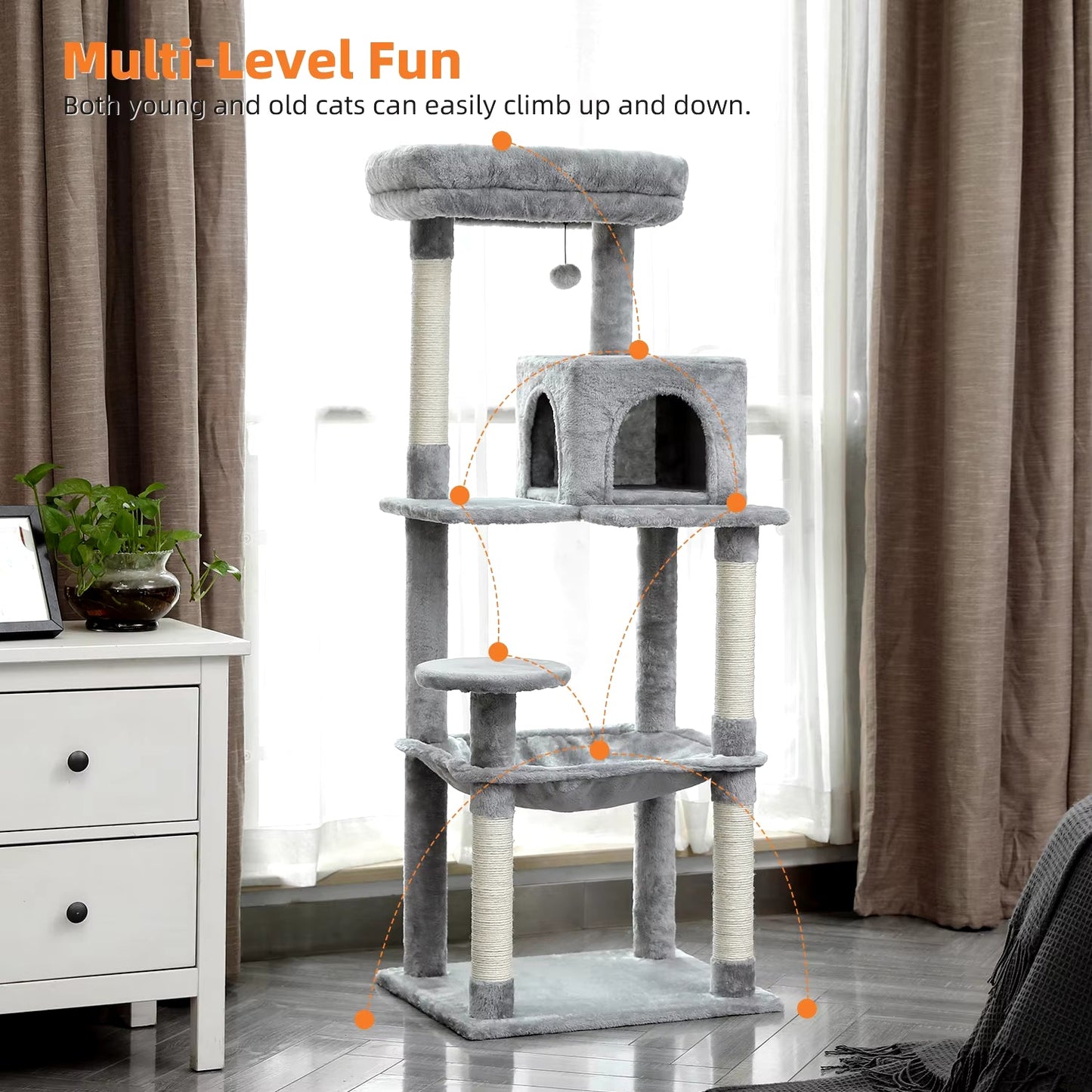 Free Shipping Multi - Level Cat Tree for Cats with Cozy Perches Stable Cat Climbing Frame Cat Scratch Board Toys Cat Furniture - My CTC Pet Store