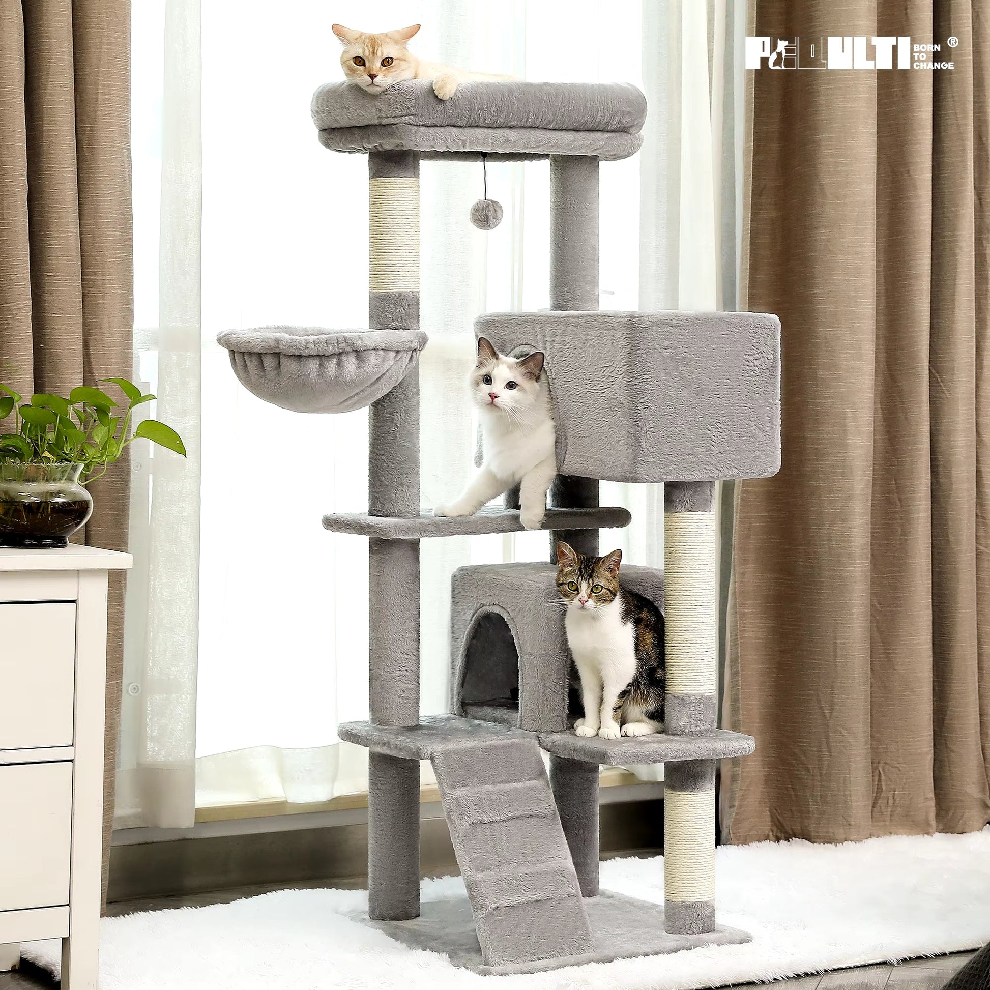 Free Shipping Multi - Level Cat Tree for Cats with Cozy Perches Stable Cat Climbing Frame Cat Scratch Board Toys Cat Furniture - My CTC Pet Store