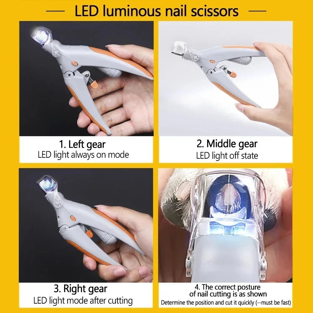 LED Light Pet Nail Clipper with Amplification Function Dog Cat Special Nail Trimmer Tool Pet Grooming Cleaning Supplies - My CTC Pet Store