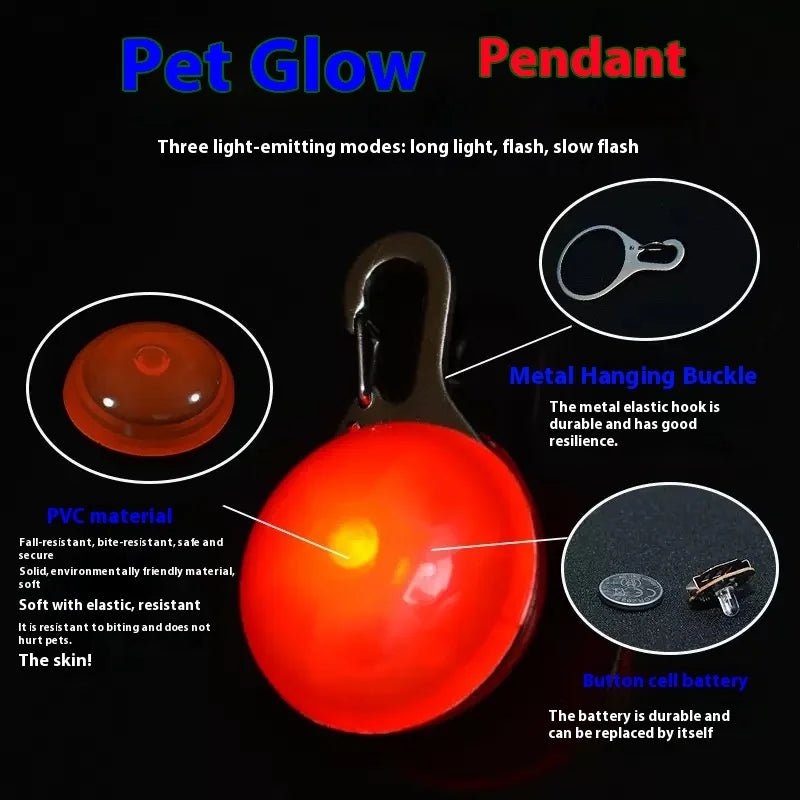 Led Luminous Dog Cat Collar Glowing Pendant Pet Leads Glow Accessories Bright Necklace Luminous Collar Night Safety Decoration - My CTC Pet Store