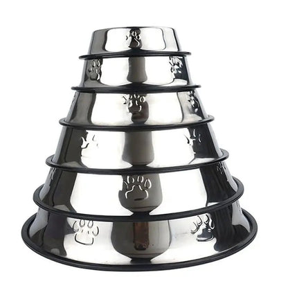 Paw Stainless Steel Pet Dog Bowl Feeder Skidproof Anti - Ant Shape Cat Dog Bowls Food Accessories Pet Supplies 6 Sizes - My CTC Pet Store