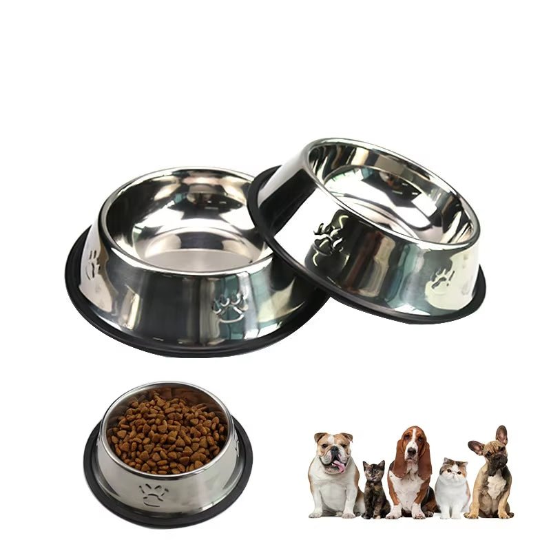 Paw Stainless Steel Pet Dog Bowl Feeder Skidproof Anti - Ant Shape Cat Dog Bowls Food Accessories Pet Supplies 6 Sizes - My CTC Pet Store
