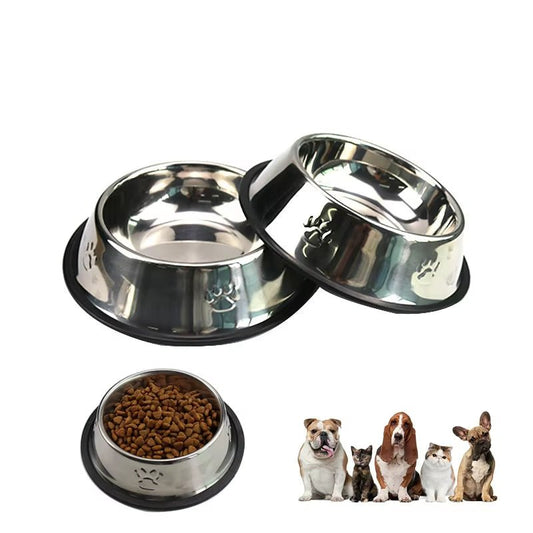 Paw Stainless Steel Pet Dog Bowl Feeder Skidproof Anti - Ant Shape Cat Dog Bowls Food Accessories Pet Supplies 6 Sizes - My CTC Pet Store