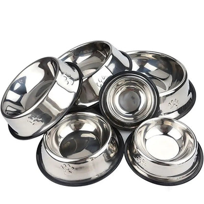 Paw Stainless Steel Pet Dog Bowl Feeder Skidproof Anti - Ant Shape Cat Dog Bowls Food Accessories Pet Supplies 6 Sizes - My CTC Pet Store