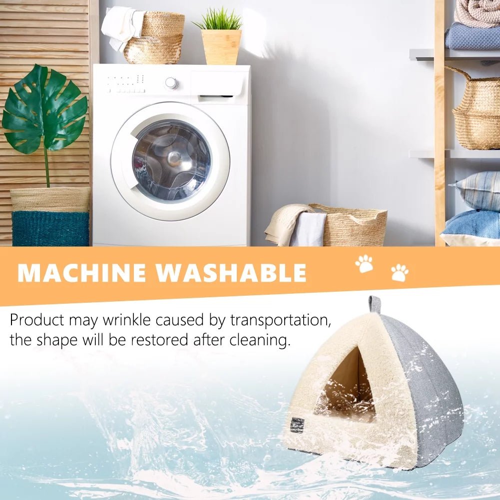 Pet Beds Medium 2 - In - 1 Cozy Cat Bed with Removable Cushion, Silver Gray - My CTC Pet Store