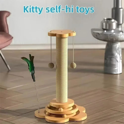 Pet Cat Toy Cat Scratcher Cat Turntable Funny Cat Stick Balls Durable Sisal Scratching Board Cat Supplies Cat Grab Column - My CTC Pet Store