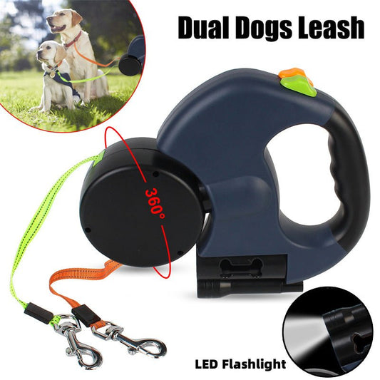 Retractable Dog Leash For Small Dogs Reflective Dual Pet Leash Lead - My CTC Pet Store