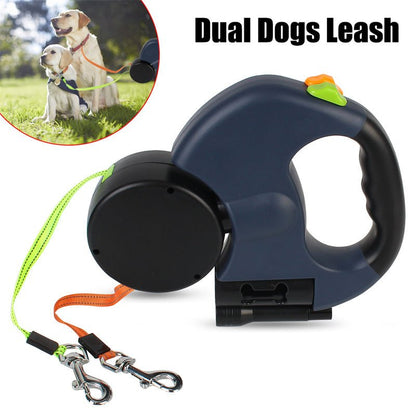 Retractable Dog Leash For Small Dogs Reflective Dual Pet Leash Lead - My CTC Pet Store