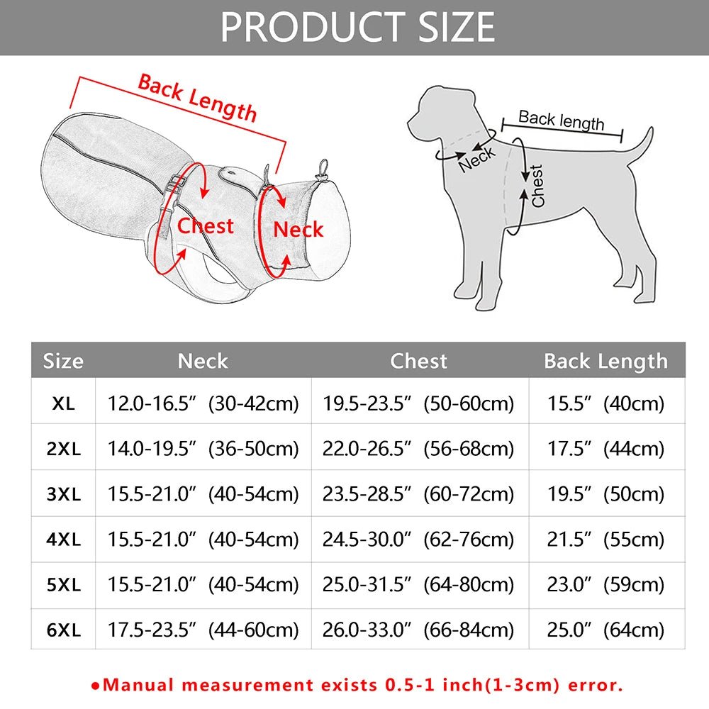 Waterproof Big Dog Clothes Warm Large Dog Coat Jacket Reflective Raincoat Clothing for Medium Large Dogs French Bulldog XL - 6XL - My CTC Pet Store