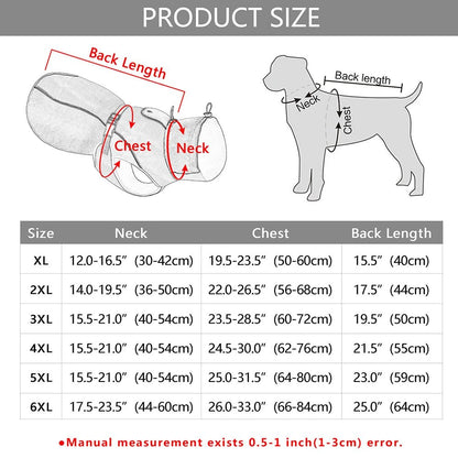 Waterproof Big Dog Clothes Warm Large Dog Coat Jacket Reflective Raincoat Clothing for Medium Large Dogs French Bulldog XL - 6XL - My CTC Pet Store